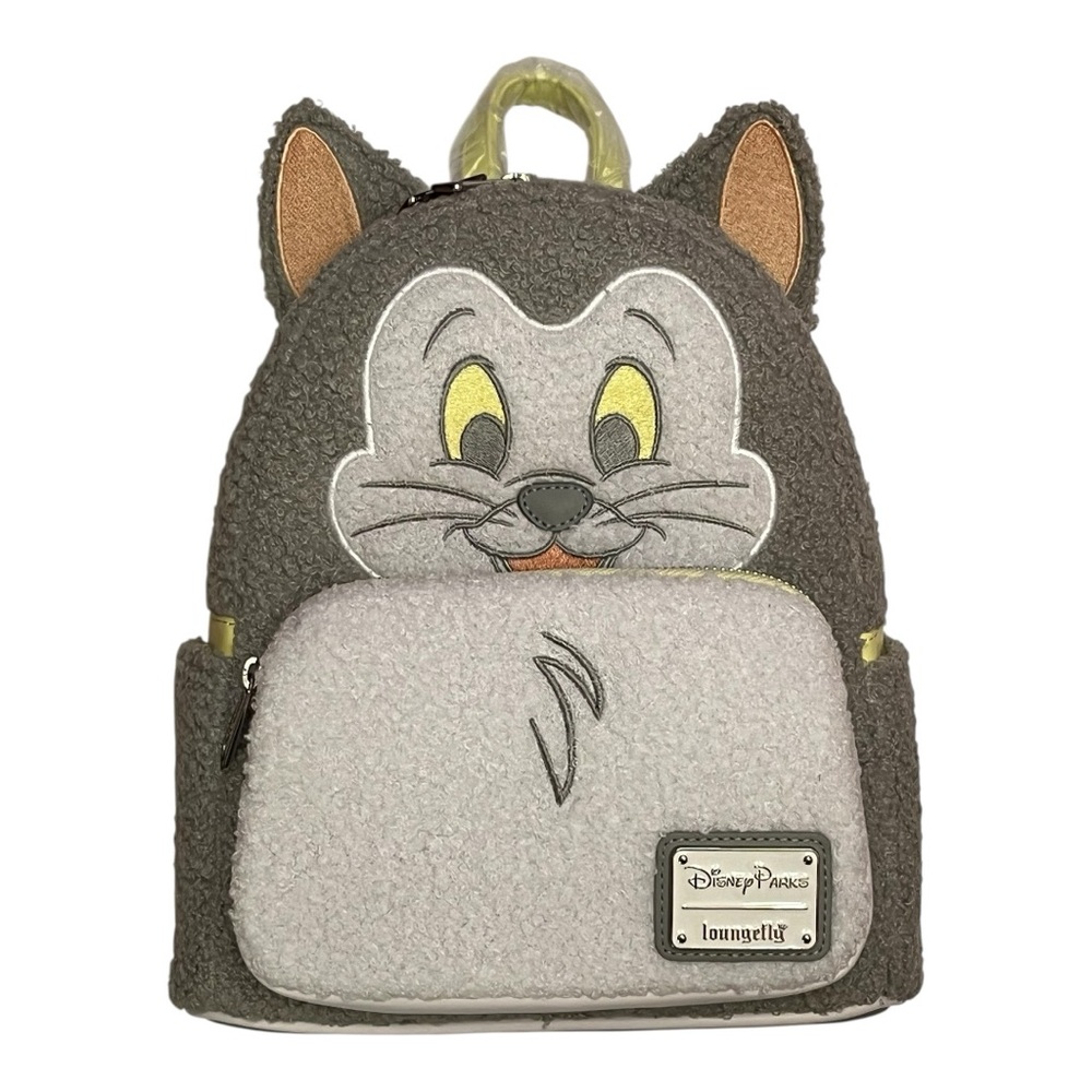 Disney Parks Loungefly Gray Figaro Cat from Pinocchio Character Bag Backpack New